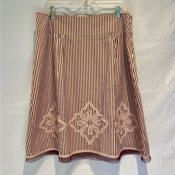 AT Loft Striped Midi A-Line Skirt, size 12 - Picture 2 of 7